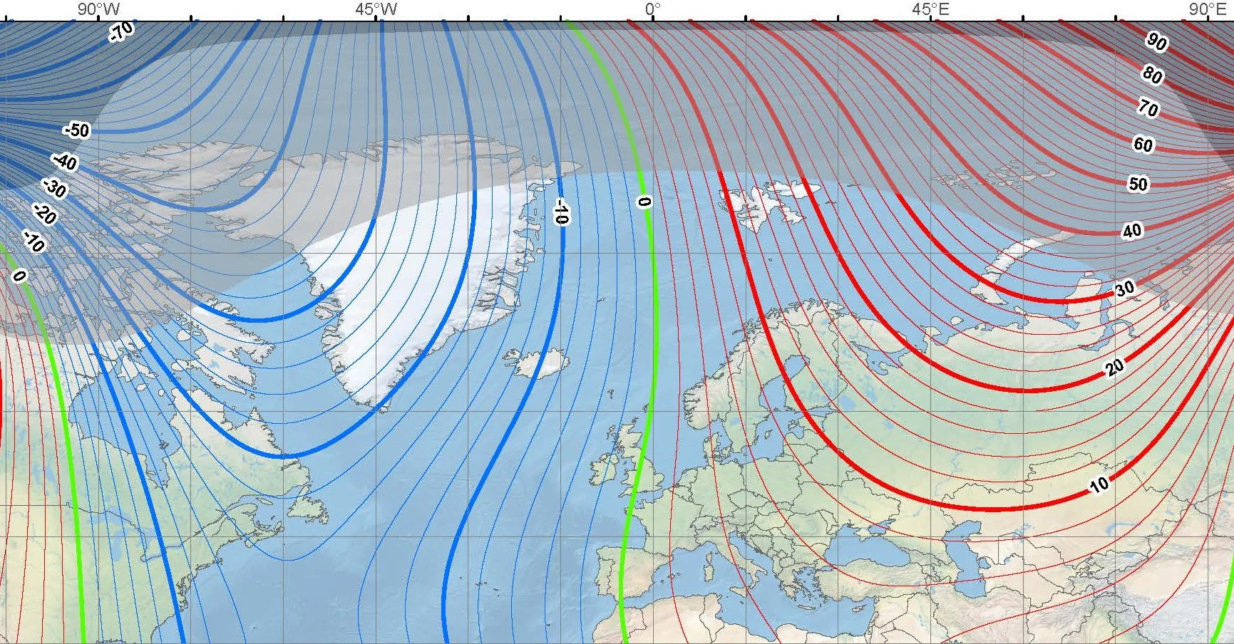 Modello Magnetico Mondiale 2025 - NGDC NOAA
