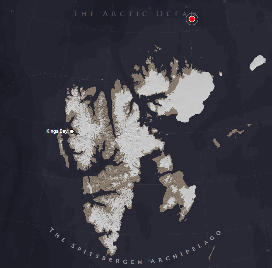 Punto ITALIA - Luogo dell'inabissamento del Dirigibile ITALIA