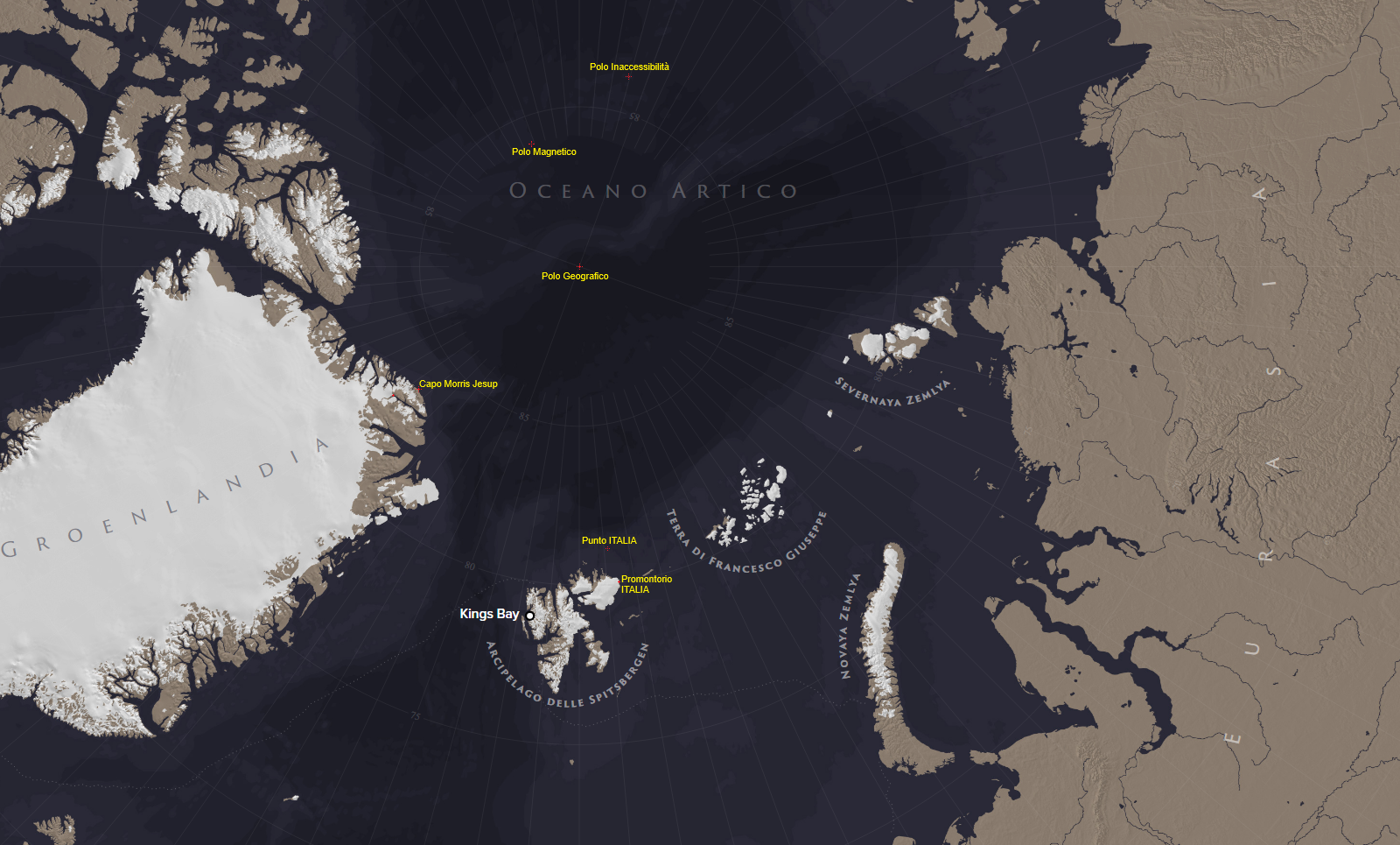 Oceano Artico - Punti notevoli per la Missione SB Nettuno