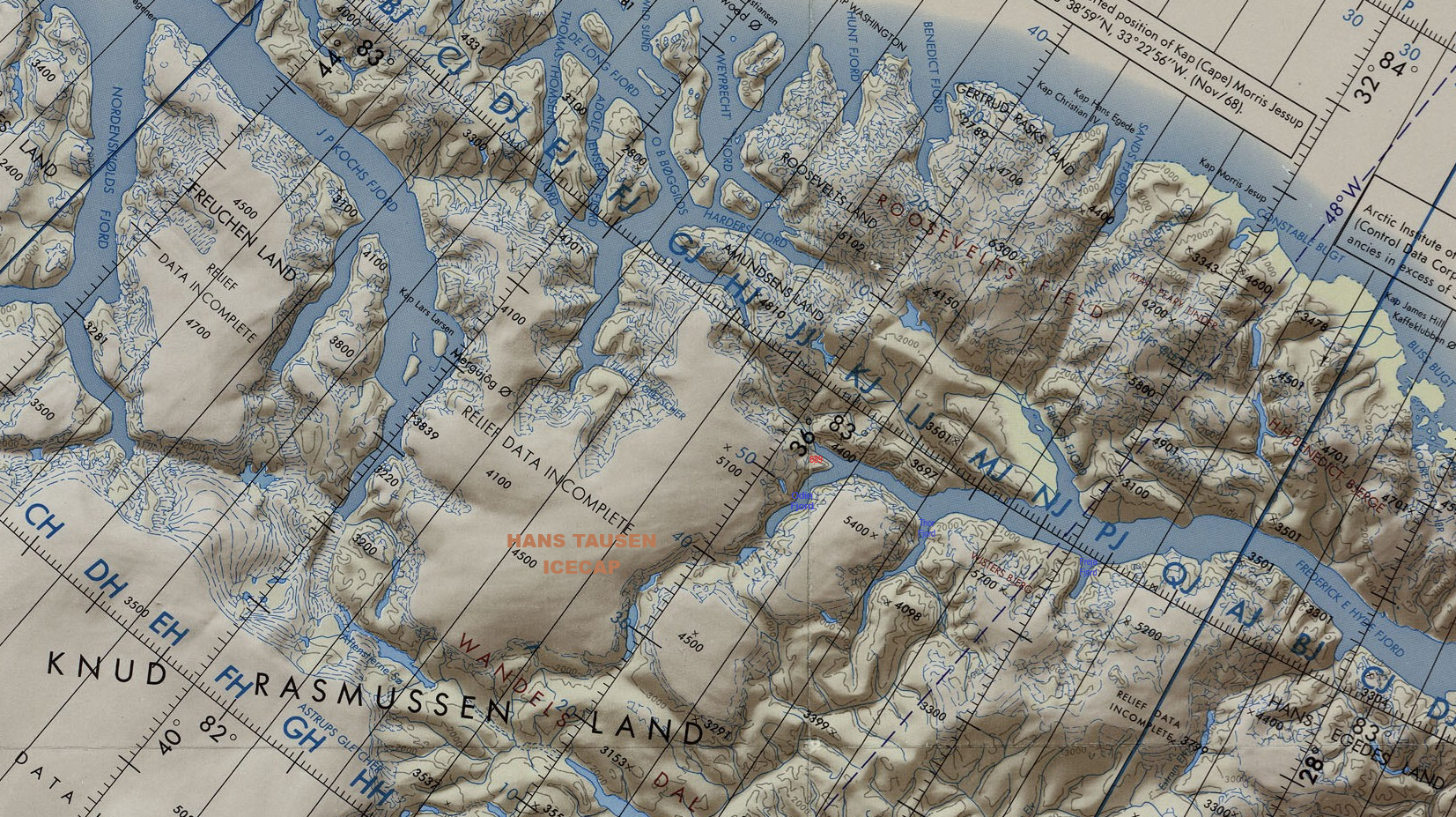 Mappale dell'areale di esplorazione e ricerca.