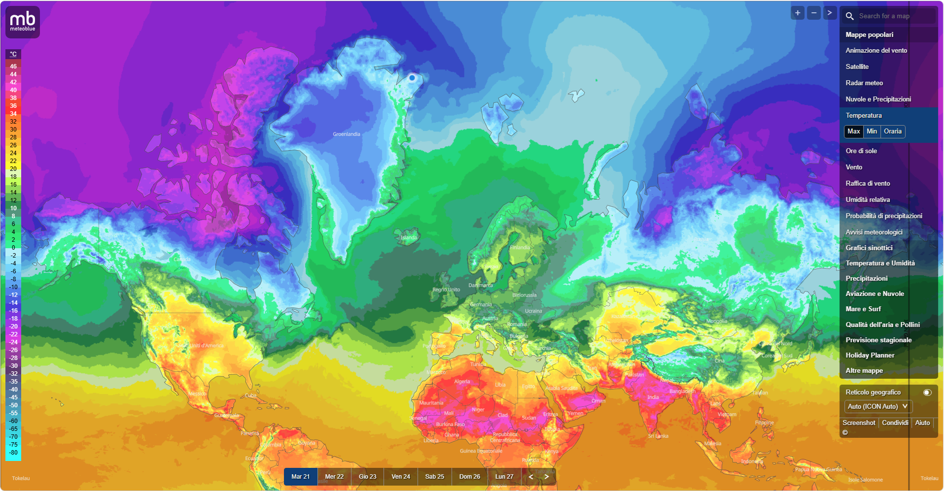 MeteoWeb - Servizio meteo globale multiparametrico